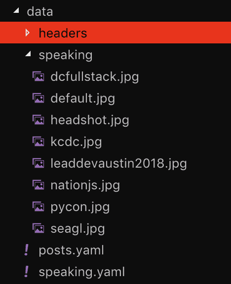 data submenu speaking folder with jpg images