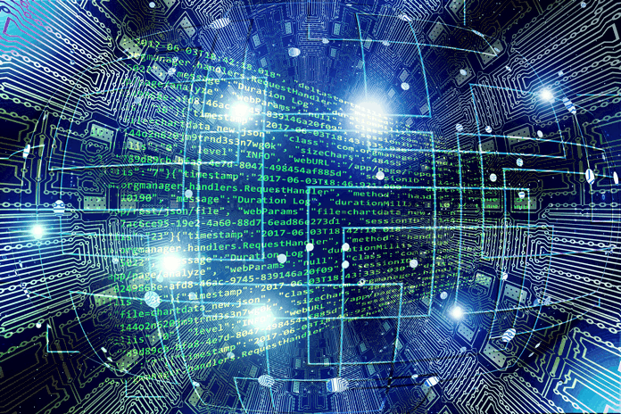 data flowing across digital landscape